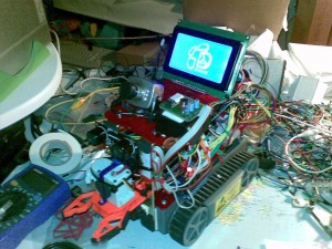 The nearly finished roboted, showing the splash screen