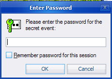 Secret event password enter dialog